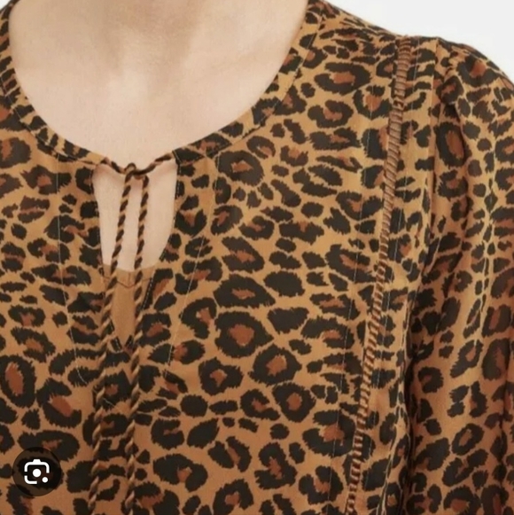 Time and Tru Leopard Print  Long Sleeve Dress Sz Medium 8-10 - Picture 4 of 9